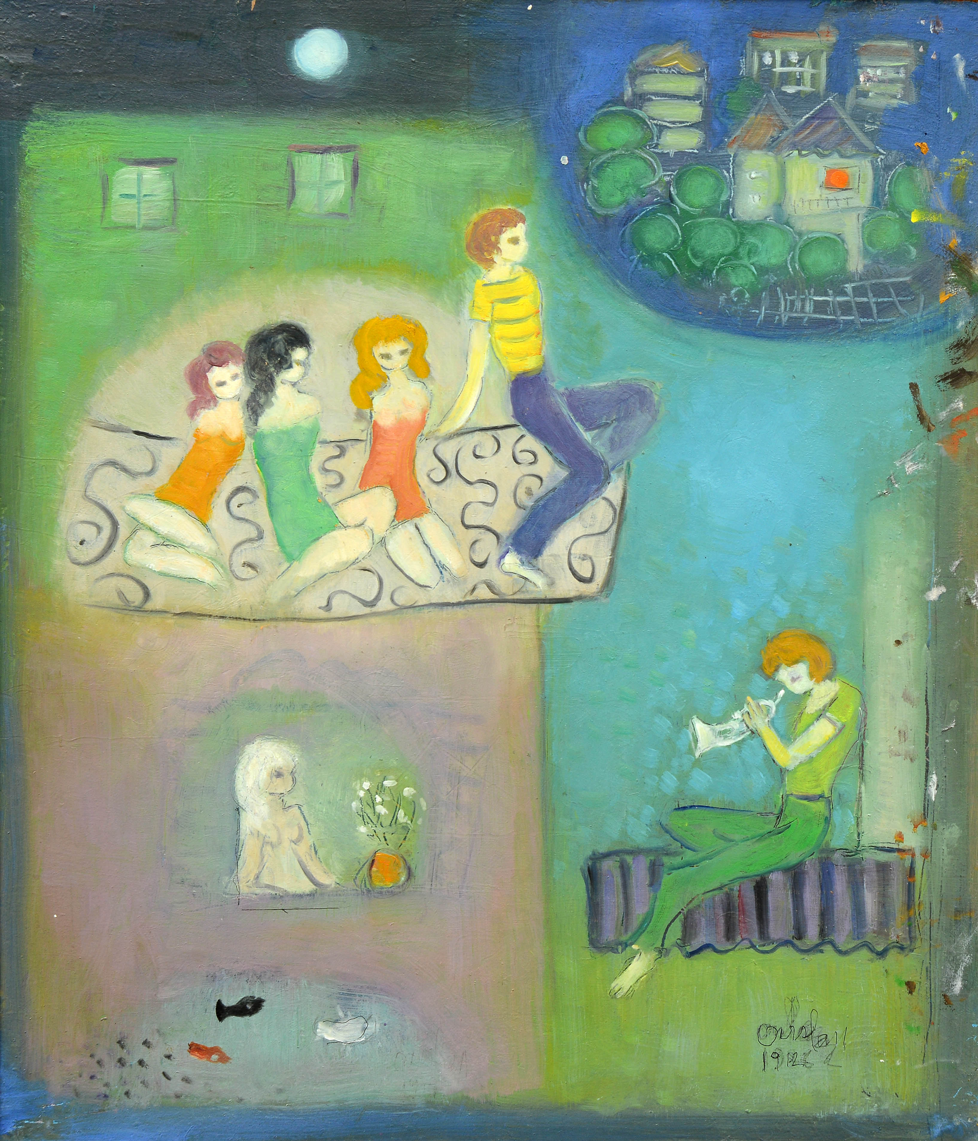 İsimsiz- Untitled, 198, Duralit üzerine yağlıboya, Oil on duralite, 70X60 cm